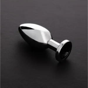 Sinner Gear Metal Plug Medium with Decorative Gemstone - Silver Finish