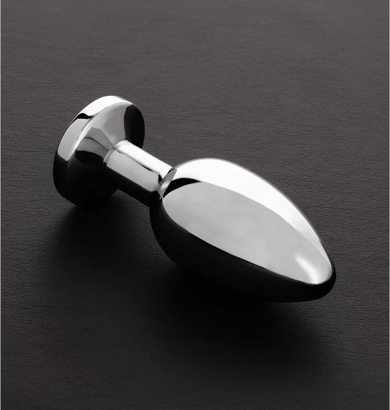 Sinner Gear Stainless Steel Anal Plug Large with Glass Gemstone