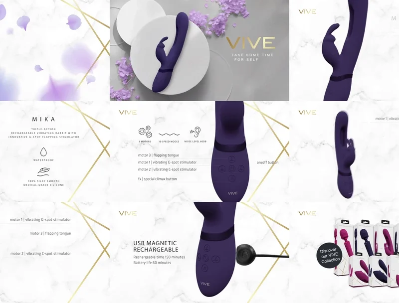VIVE Mika Model VIVE057 Triple Motor Intimate System Purple